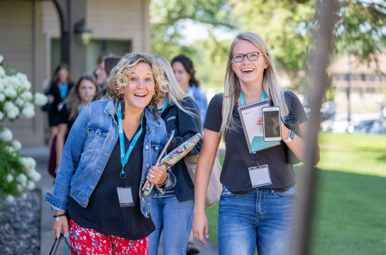 Two teachers walking